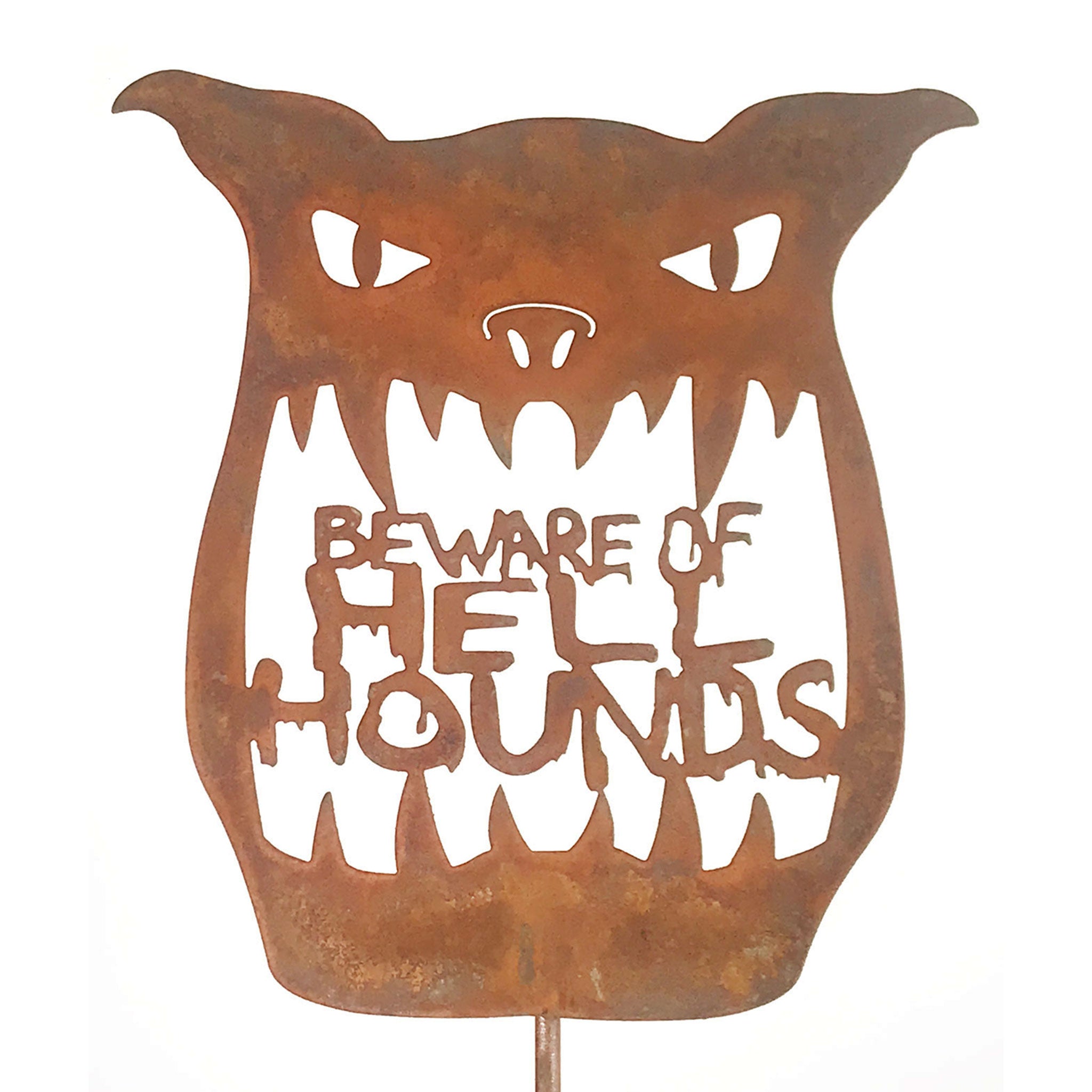 Beware Of Hell Hounds Garden Stick Sign