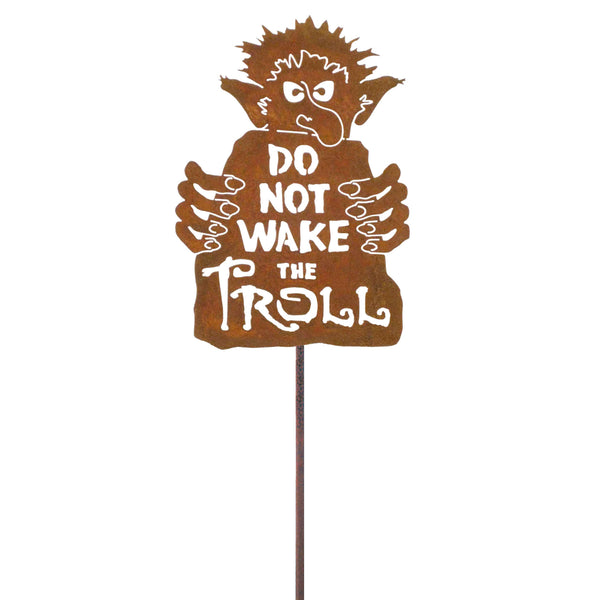 Do Not Wake The Troll Garden Stick Sign