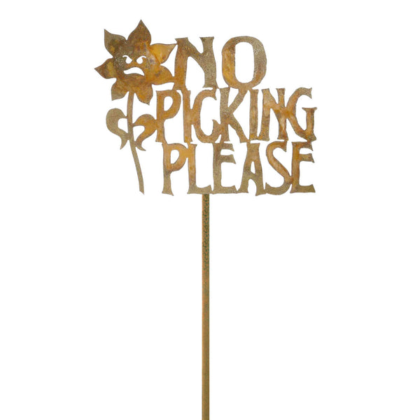 No Picking The Flowers Garden Stick Sign