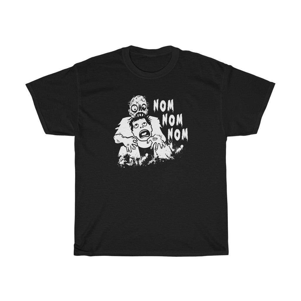 Nom Nom Nom Zombie Eating Brains - Men's T-Shirt - FREE shipping in US