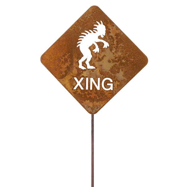 Chupacabra XING Garden Stick Sign