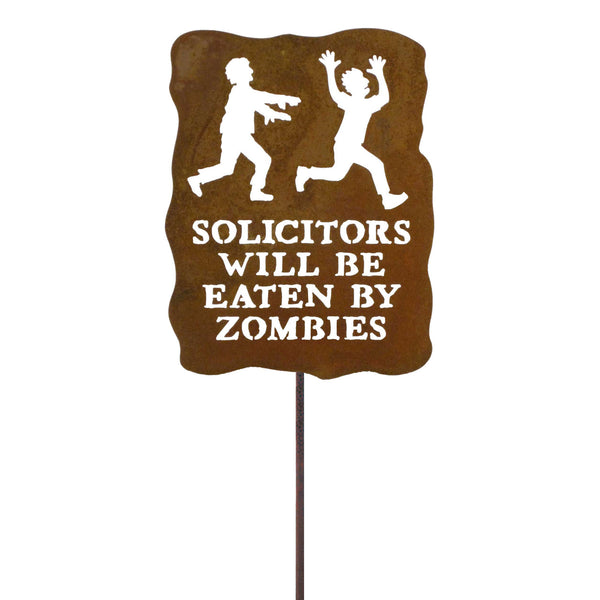 Solicitors Will Be Eaten By Zombies Garden Stick Sign