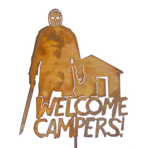 Welcome Campers Garden Stick Sign