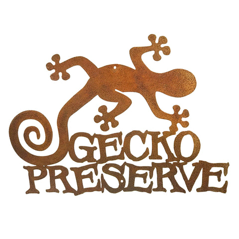 Gecko Preserve Wall Mount Sign