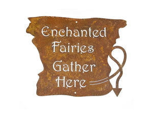 Enchanted Fairies Gather Here Wall Sign - Free Shipping in US
