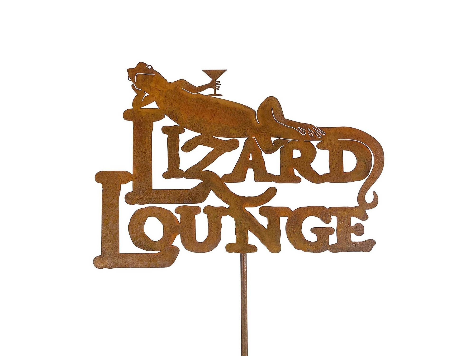 Lizard Lounge Garden Stick Sign Yard Art - Free Shipping in US