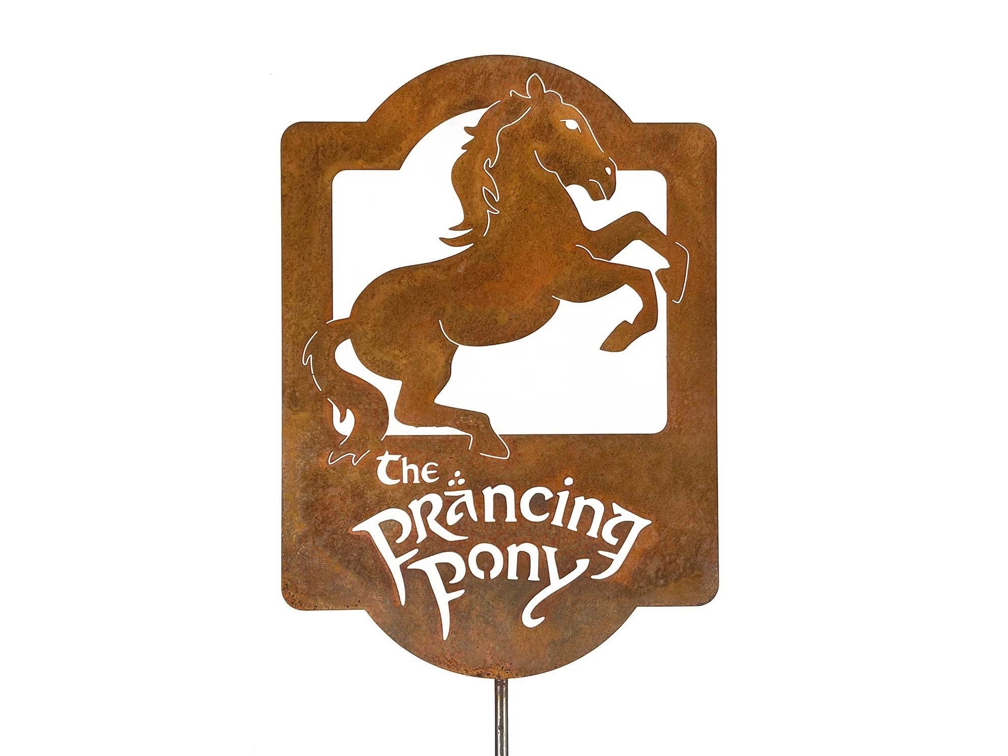 Prancing Pony LOTR Garden Stick Sign Yard Art - Free Shipping in US