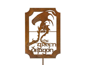 Green Dragon LOTR Garden Stick Sign Yard Art - Free Shipping in US