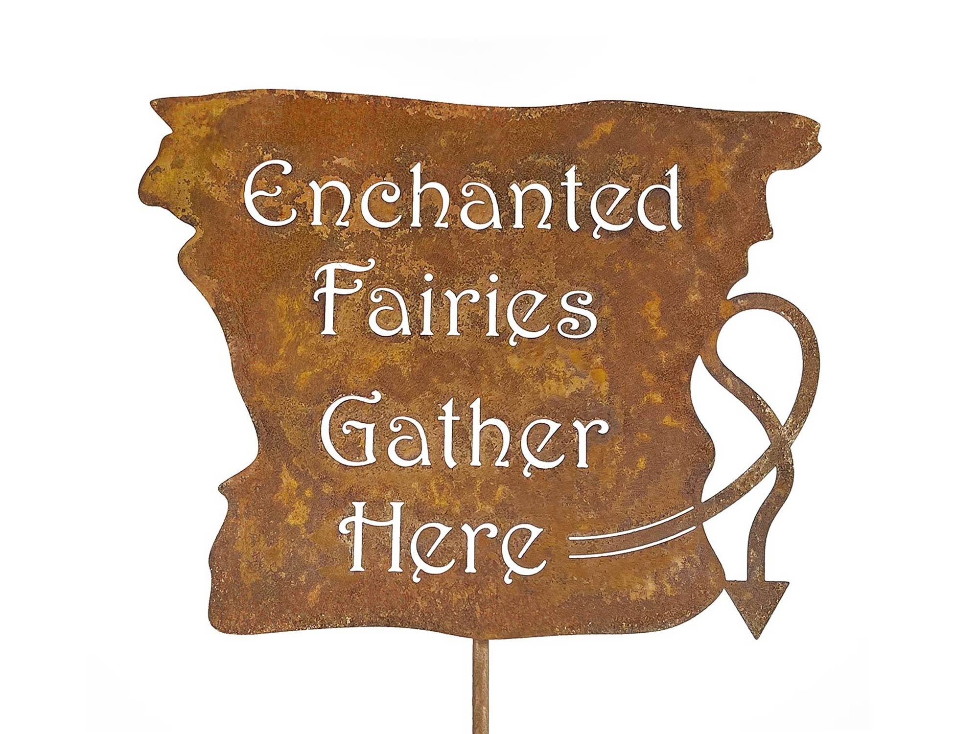 Enchanted Fairies Gather Here Yard Garden Stick Sign - Free Shipping in US