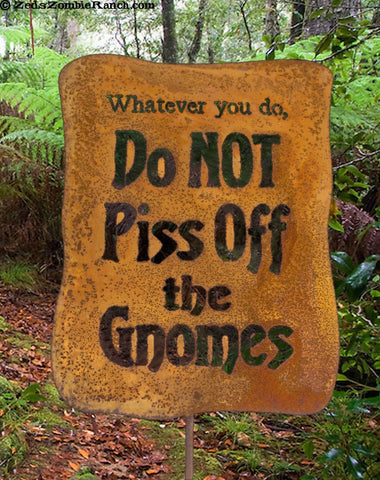 Do NOT Piss off the Gnomes Garden Sign - Free Shipping to US